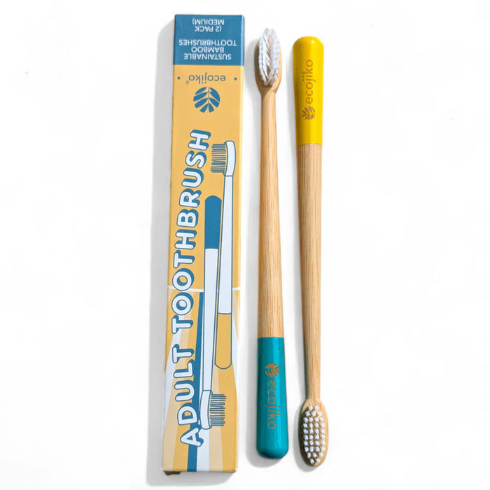 Sustainable Bamboo Toothbrush | Adult Medium Bamboo Toothbrushes (2 pack)